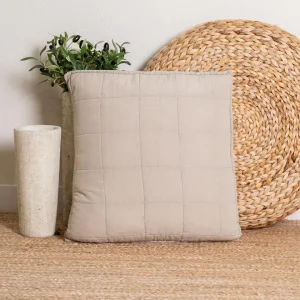 Cojín Cuadros Liso Topo