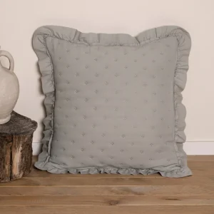 Cojín Perforado Liso Gris Claro