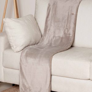 Manta Terciopelo Home Gris Claro