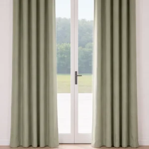 Cortina ollao terciopelo algodón opaca verde seco