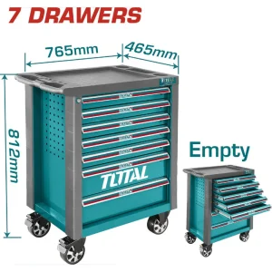 CARRO PORTA HERRAMIENTAS METALICO 7 GAVETAS Y PROTECTOR LATERAL